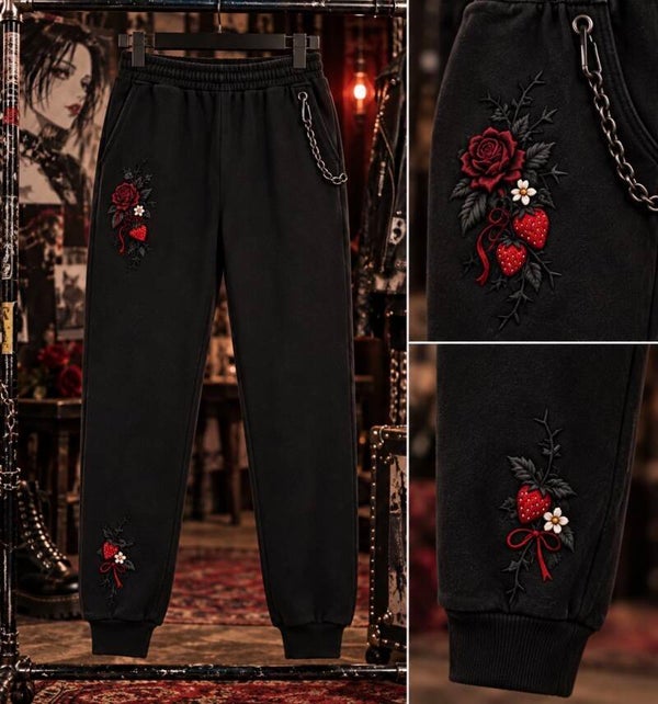 NANA Sweatpants – Bestickte Jogginghose in Schwarz