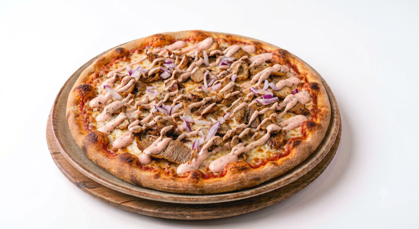 Kyckling Pizza  : Kycklingfile + Kebabsås