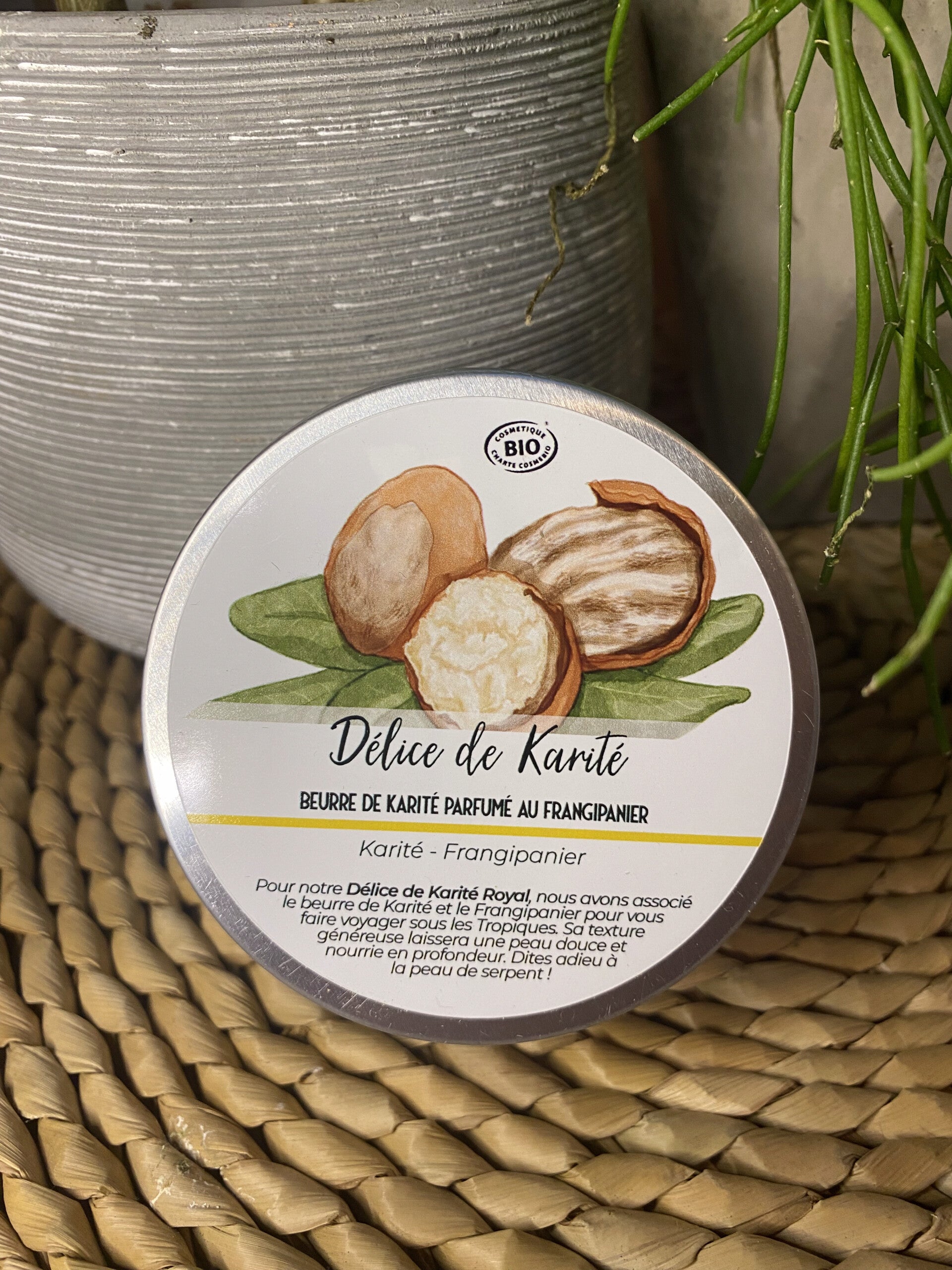 Beurre de karité BIO parfumé à la fleur de frangipanier Mes Secrets BIO "Délice de karité frangipanier" - 100mL