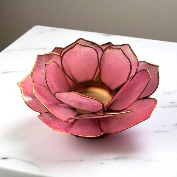 Lotus sfeerlicht Bladvorm | Roze goudenrand | Dfly Dragonfly