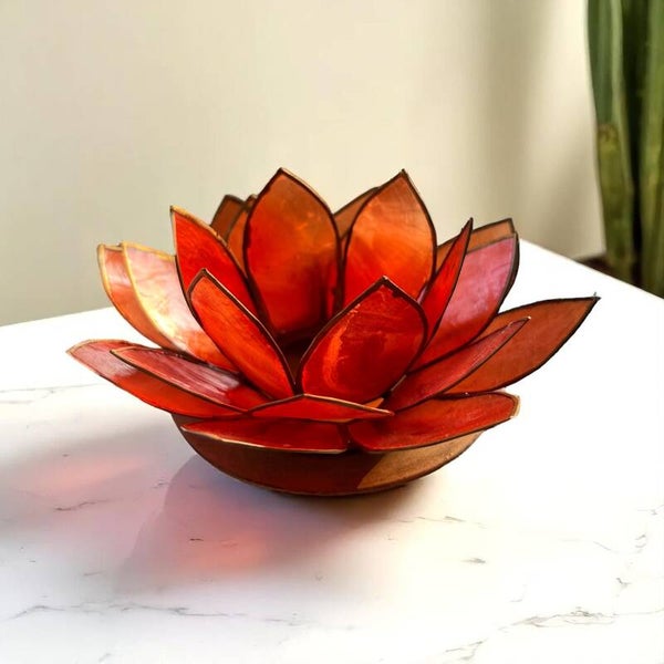 Lotus sfeerlicht | Oranje goudgerand | Dfly Dragonfly