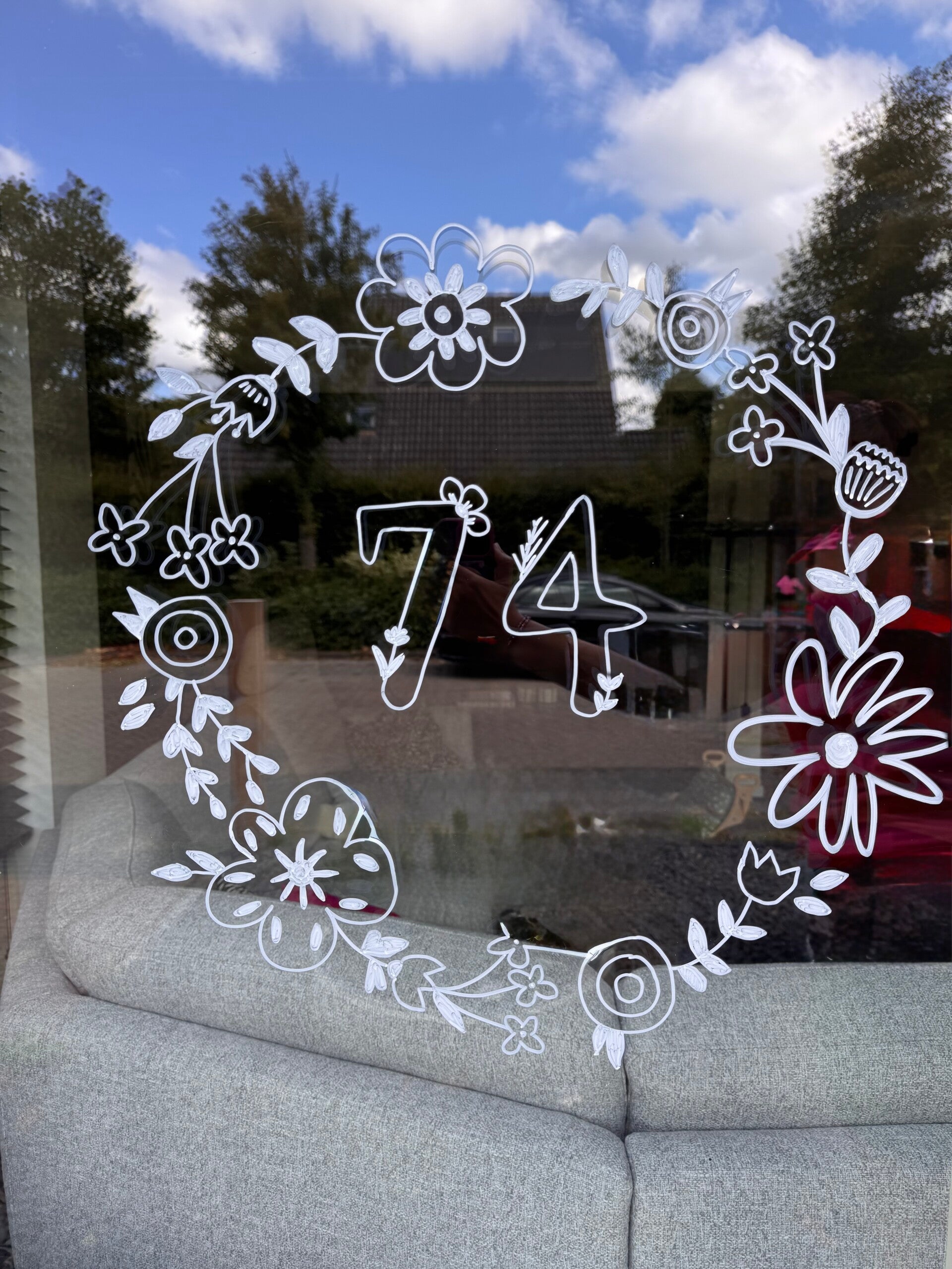 Huisnummer cirkel 74 