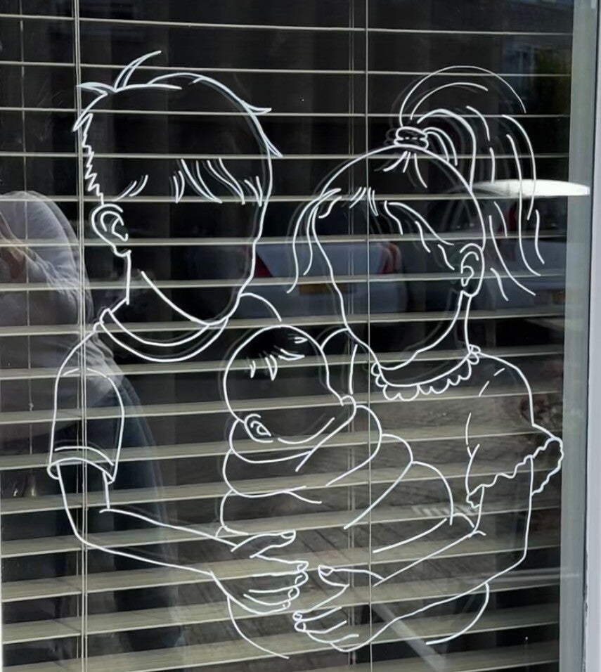Raamtekening geboorte Sem