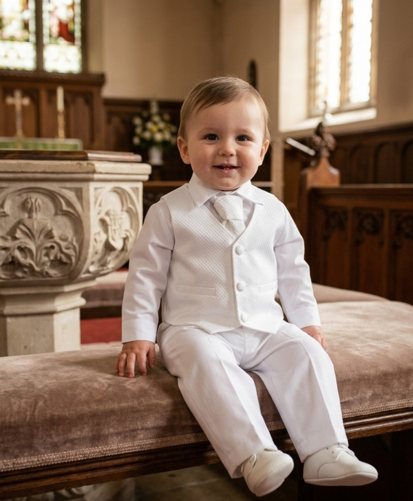 Taufanzug Baby Junge Gr. 68 74 80 Anzug Set Hochzeit Hemd Hose Weste Krawatte