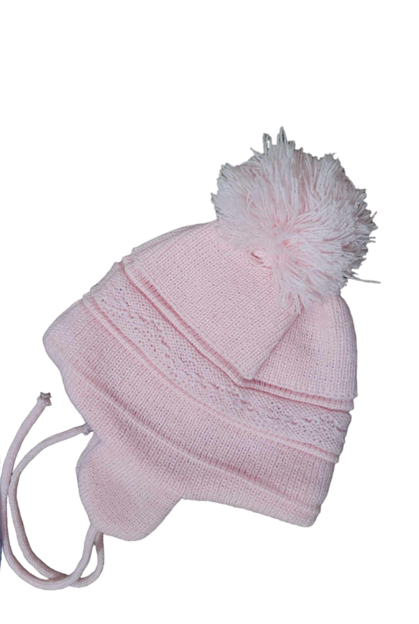 Babymütze Mädchen Gr. 44 46 (6-12M) Mütze gefüttert Frühling Herbst Winter Rosa