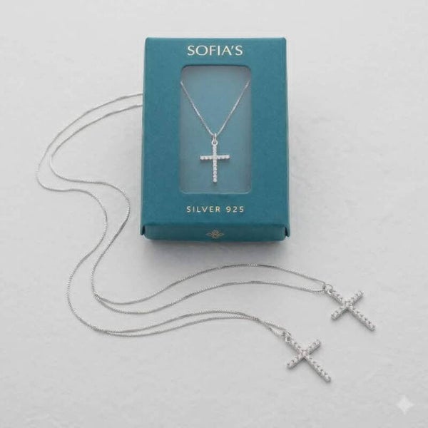 925 Silber Kreuz Kette Geschenk Kind Patentante Taufe Kommunion Konfirmation