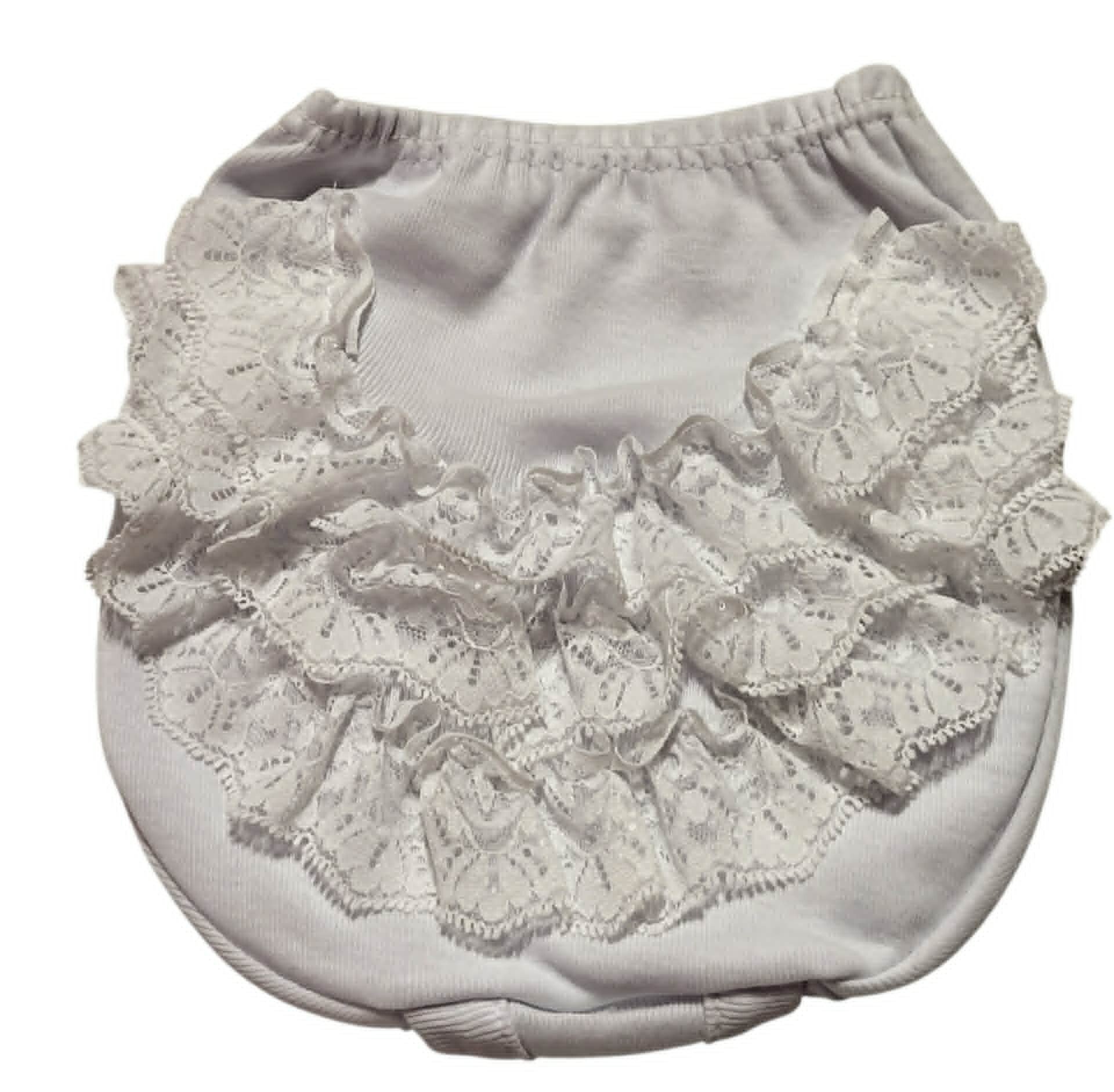 Baby Rüschenhose Gr. 62 68 74 Taufkleid Mädchen Unterhose Baumwolle elegant