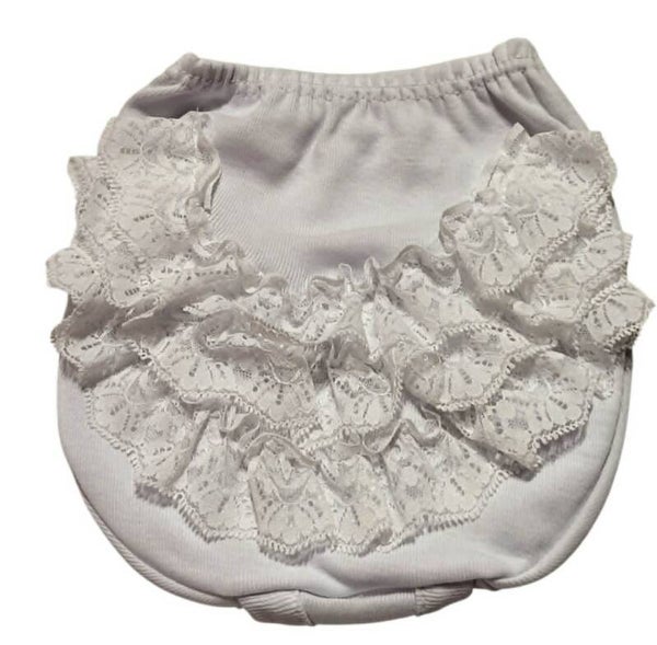 Baby Rüschenhose Gr. 62 68 74 Taufkleid Mädchen Unterhose Baumwolle elegant