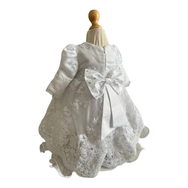 Taufkleid Gr. 74 Taufe Kleid Stirnband Schuhe Taufoutfit Baby 3tlg 6-9 Monate