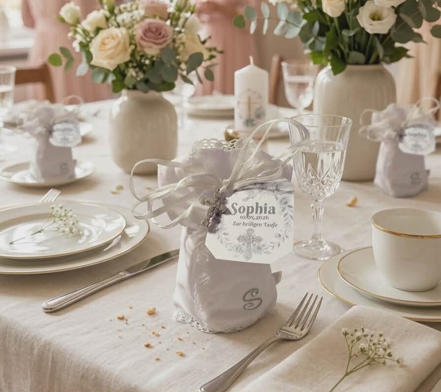 Gastgeschenk Taufe Kommunion Konfirmation Bonboniere Geschenk Gäste Kleid Kreuz