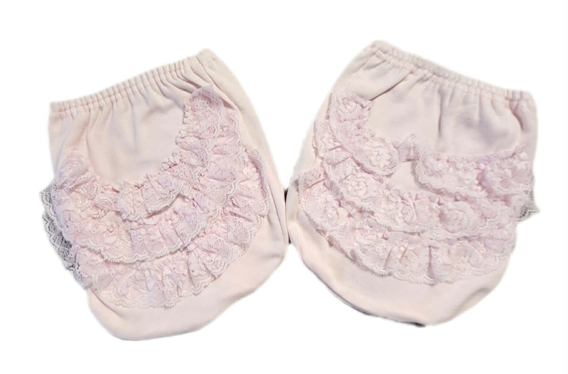 Teilen 2er Baby Rüschenhose Gr.56 62 Unterhose Windelüberhose Baumwolle Rosa