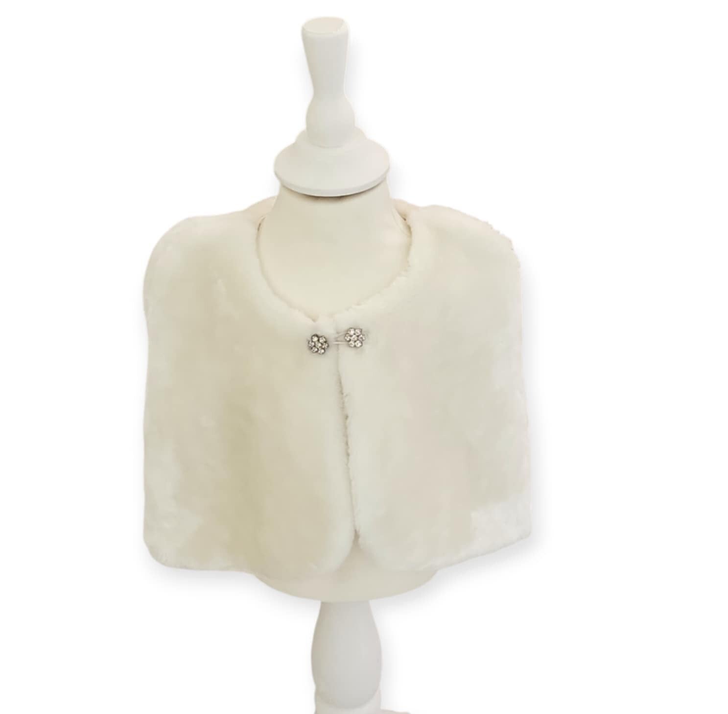 Baby Cape Bolero Taufbolero Schulterjacke Jäckchen Taufe Taufjacke Fell Cape Winter