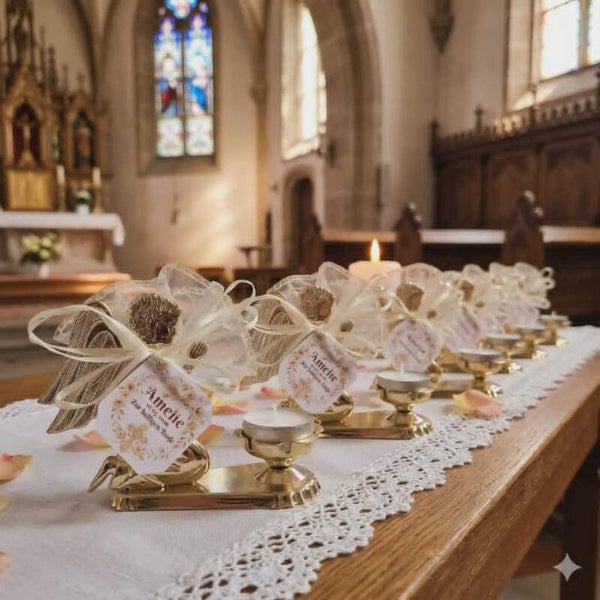 Gastgeschenk Taufe Kommunion Konfirmation Hochzeit Geschenk Gäste Tischdeko Gold