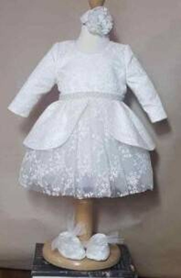 Taufkleid Gr.74 Kleid Baby Taufe Partykleid Geburtstagset 3tlg ivory 6-9 Monate