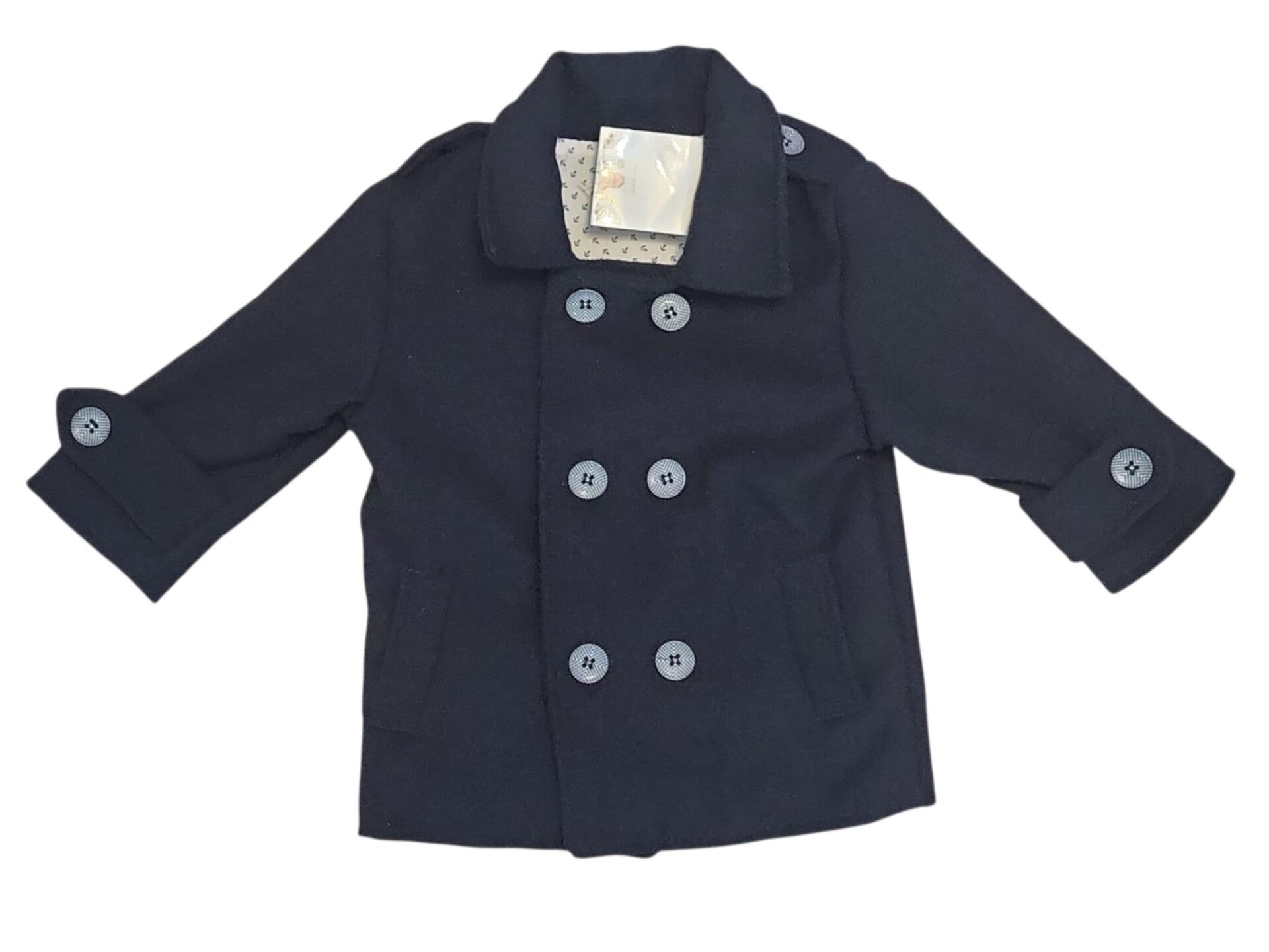 Taufmantel Taufjacke Junge blau Mantel Jacke Taufe elegant Taufanzug Gr.80 9-12 Monate