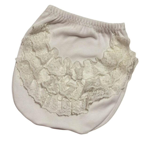 Baby Rüschenhose Gr. 62 68 74 Taufkleid Mädchen Unterhose Baumwolle Party creme