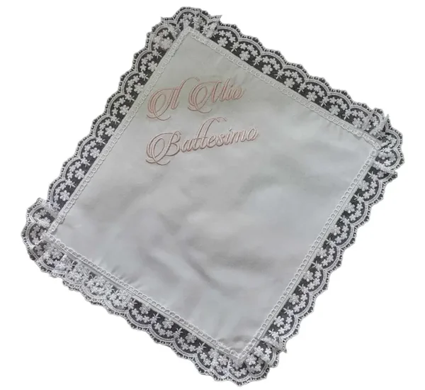 Kerzentuch Taufe 32x30cm Il mio Battesimo bestickt Tauftuch Geschenk zur Taufe