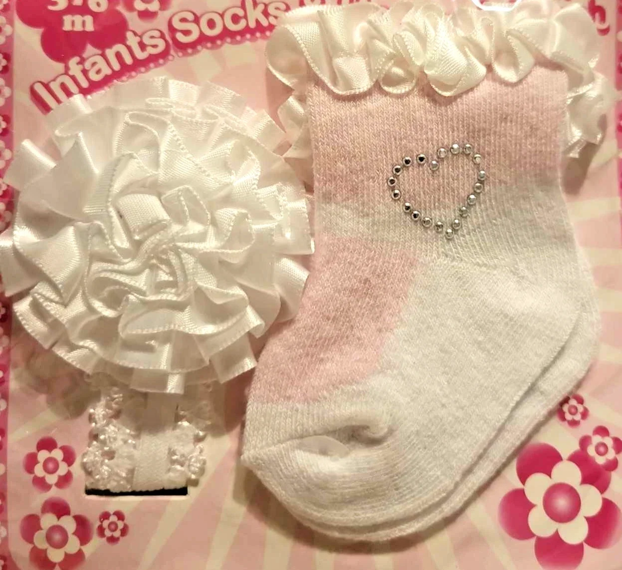 Baby Geschenkset Neugeborene 0-3M/3-6M Stirnband Socken Geschenk Geburt Set