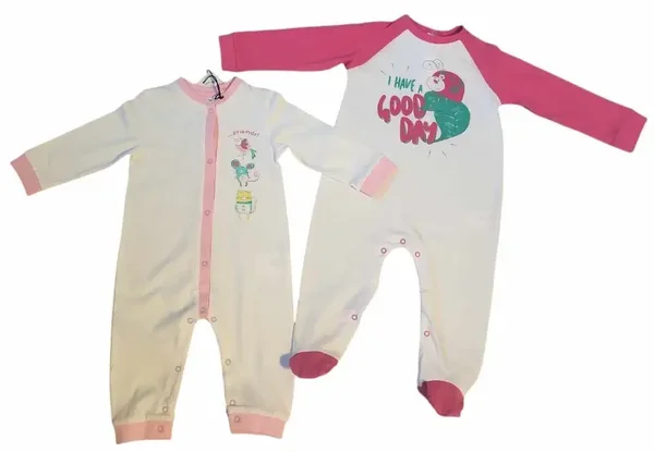 Baby Strampler Erstausstattung Set Gr. 68 74 (6-9M) Baumwolle 2-tlg Geschenk
