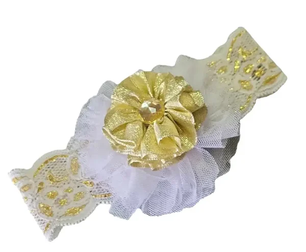 Baby Stirnband Haarband Kopfband Taufe Hochzeit Party Geburt festlich 0-6 Mon