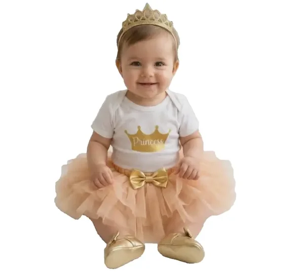 Baby Mädchen 1 Geburtstag Outfit Tutu Set Gr. 80 Geschenkset Party Taufe 4-tlg