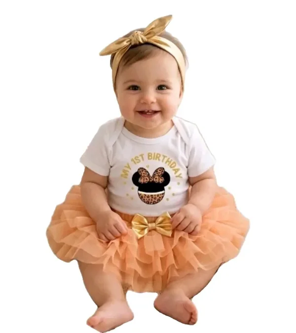 Baby Mädchen 1 Geburtstag Outfit Gr. 80 Tutu Set Geschenkset Party Taufe 3-tlg