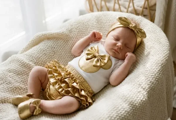 Baby Geschenkset Gr. 62 68 Geburt Partybekleidung 3tlg 3-6M Baby Outfit Mädchen