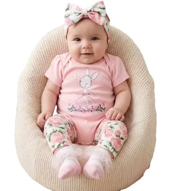 Baby Geschenkset Gr. 74 80 Mädchen Geburt Taufe Geschenk Set Baumwolle 6-12M