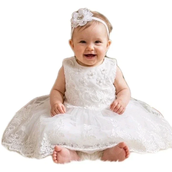 Taufkleid Gr. 62 68 74 80 Kleid Baby Taufe Babykleid Partykleid Geburtstag Kleid 3-6 Monate