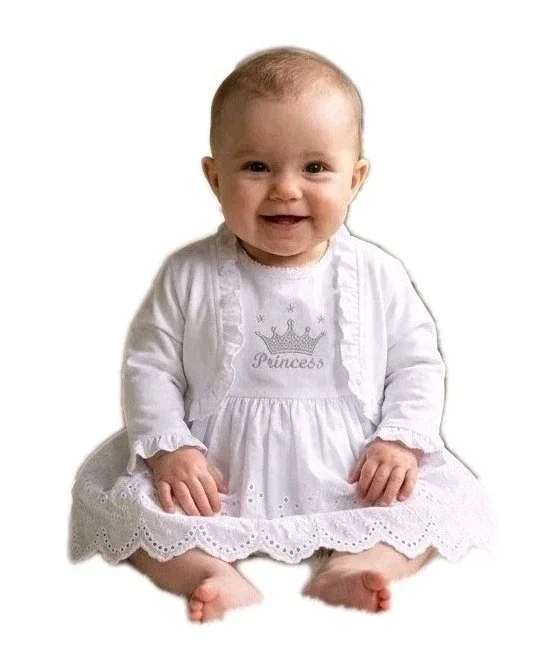 Baby Taufkleid Gr.74 Kleid Taufe Baumwolle Geschenkset Partykleid Geburtstagset 3-6 Monate