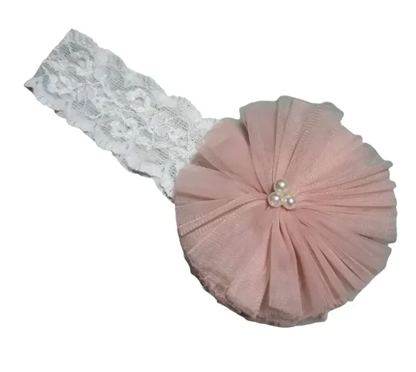 Baby Stirnband Haarband Kopfband Taufe Hochzeit Party Geburt festlich 6-12 Mon