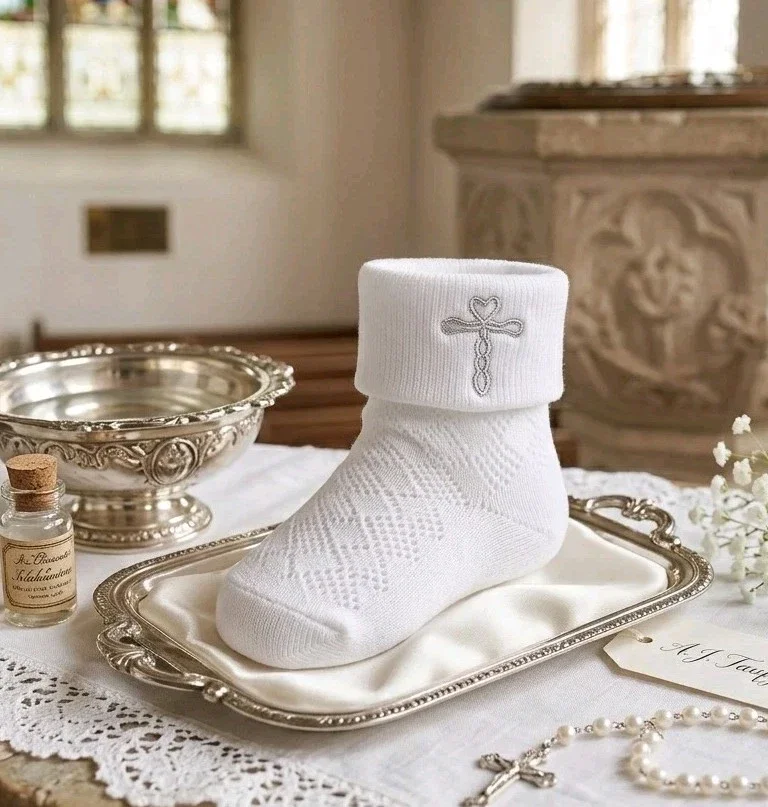 Baby Socken Taufsocken Taufanzug Taufkleid Socken Taufe Babysocken Kreuz
