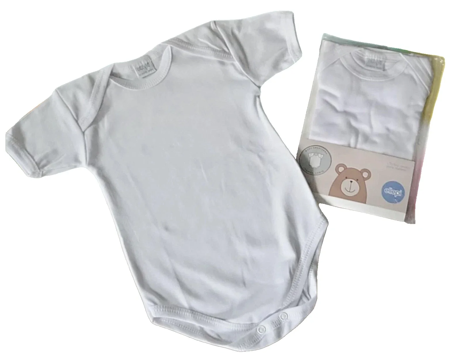 Baby Body Kurzarm Weiß Gr. 80 Geschenk Geburt Taufe Taufanzug Baumwolle 9-12M