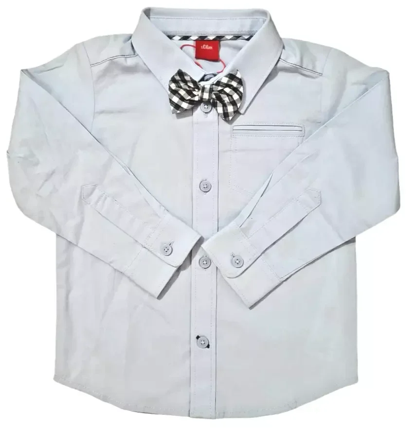 s.Oliver Taufhemd Baby 86 Taufanzug Babyhemd Taufoutfit Taufe Hemd elegant blau