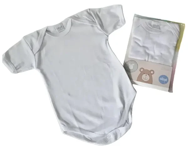 Baby Body Kurzarm Weiß Gr. 80 Geschenk Geburt Taufe Taufanzug Baumwolle 9-12M