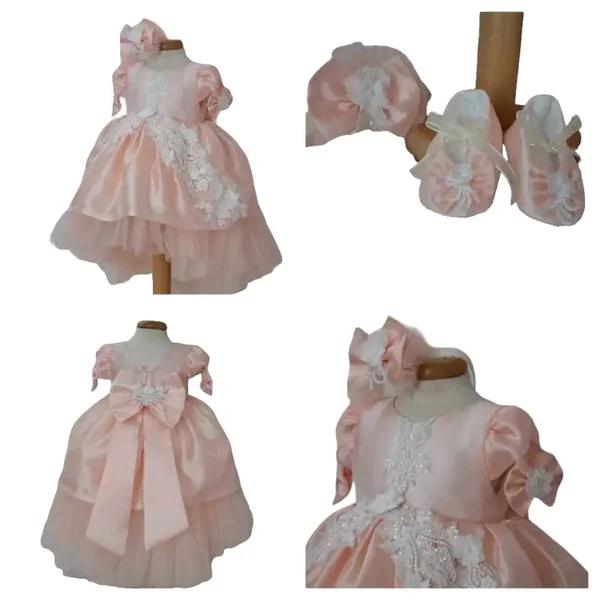 Taufkleid rosa Gr.74 80 Kleid Baby Taufe Partykleid Prinzessin Geburtstag 1 Jahr