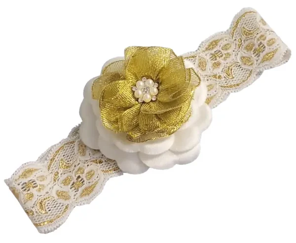 Baby Stirnband Haarband Kopfband Taufe Hochzeit Party Geburt festlich 6-12 Mon