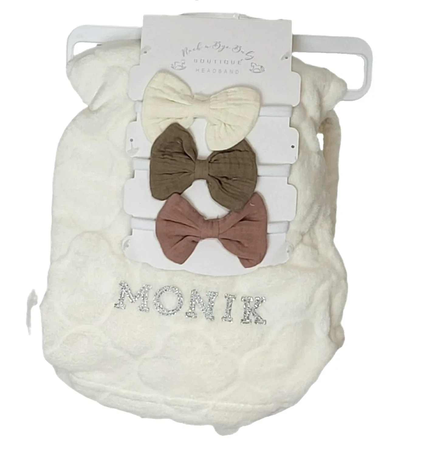 Taufdecke Baby personalisiert Name Geschenk Geburt Taufe Kuscheldecke Stirnband