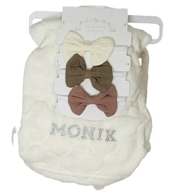 Taufdecke Baby personalisiert Name Geschenk Geburt Taufe Kuscheldecke Stirnband
