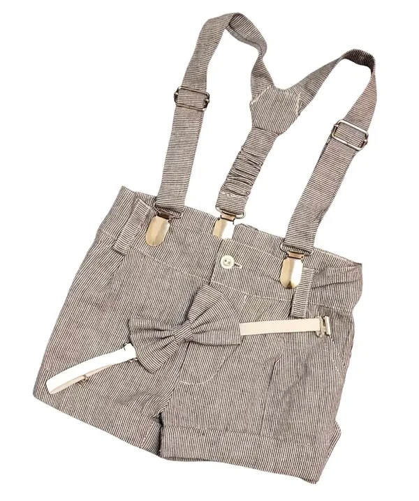 Baby Taufanzug Sommer Gr. 56 62 Hose Hosenträger Fliege Taufe Geschenk 0-3 Monate