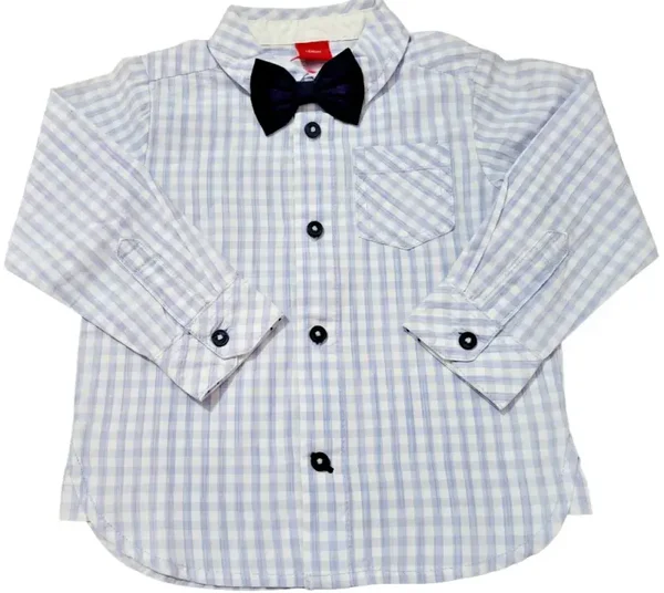 s.Oliver Taufhemd Baby 86 Taufanzug Babyhemd Taufoutfit Taufe Hemd elegant blau karriert