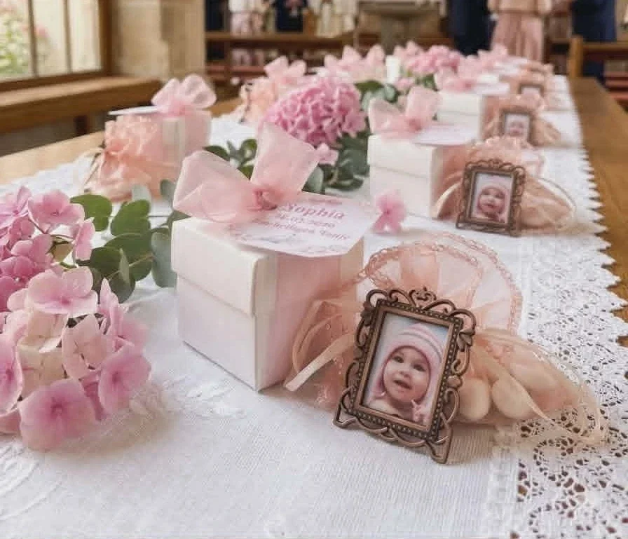 Gastgeschenk Taufe Kommunion Konfirmation Bonboniere Geschenk Gäste Fotorahmen