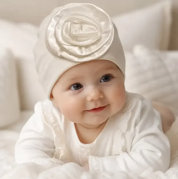 Baby Mütze Taufmütze Erstlingsmütze Neugeborene Baumwolle Babymütze Mütze Erstaustattung