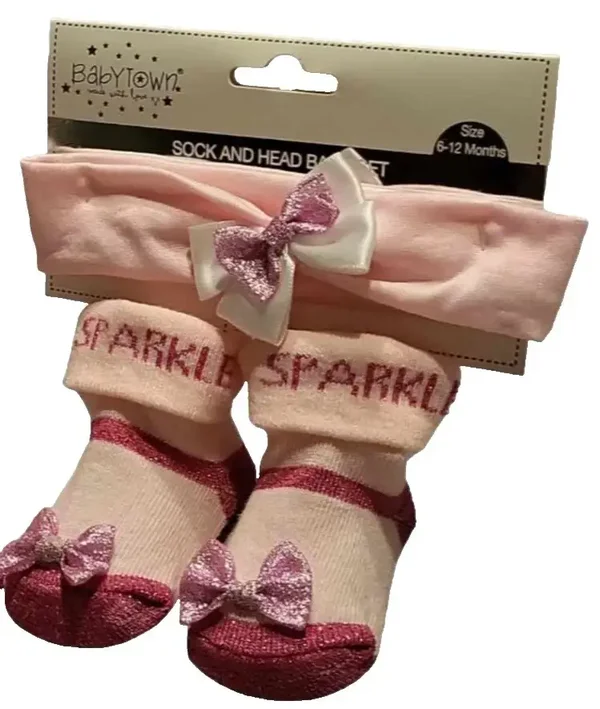 Baby Geschenkset Neugeborene 0-6M/6-12M Stirnband Socken Geschenk Geburt Set