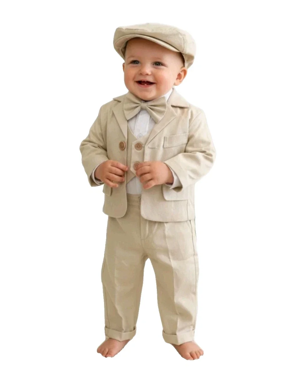 Taufanzug Gr. 74 Anzug Baby Taufe Set Jacke Hemd Hose Fliege Weste Hut 6-9 Monate