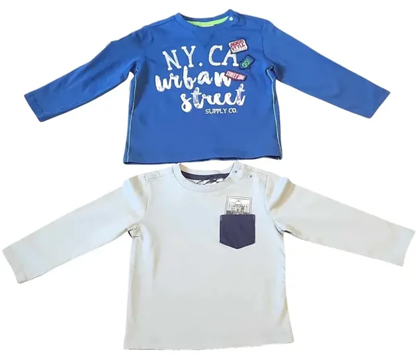 Baby Junge Langarmshirt 2-er Pack Geschenkset Gr. 74 80 Erstaustattung Neugeborene Set Baumwolle 9-12M