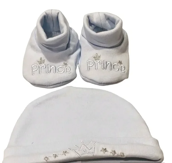 Babymütze Babyschuhe Set Neugeborene Erstlingsmütze Geschenkset Geburt 0-3M
