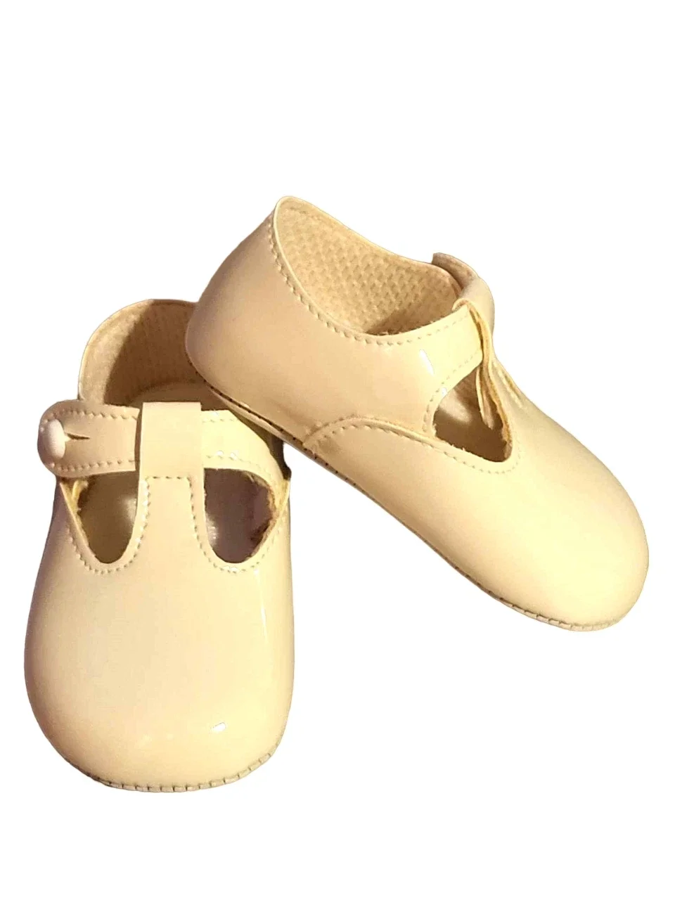 Taufschuhe Baby Babyschuhe Krabbelschuhe Taufe Hochzeit Party festlich creme Gr.18 6-12 Monate