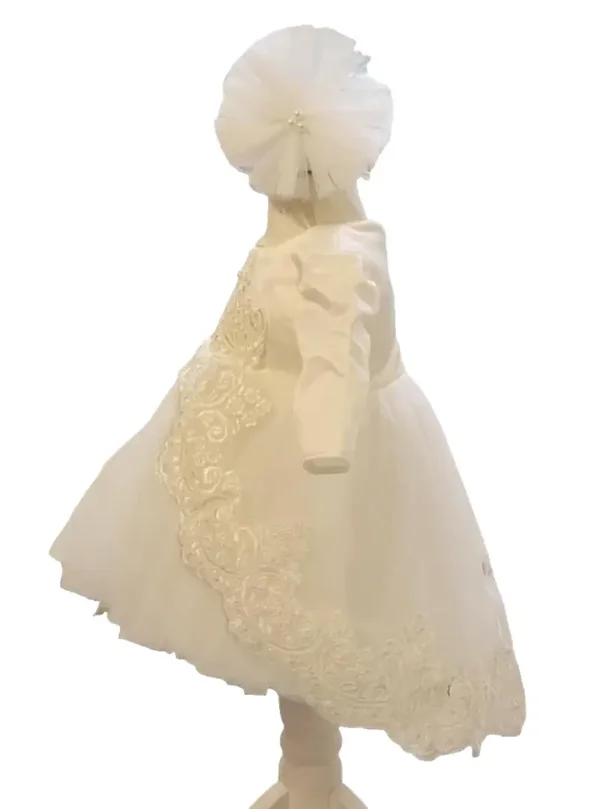 Taufkleid Gr.62 68 Babykleid Taufe Set Kleid Stirnband Partykleid 2tlg 3-6 Monate