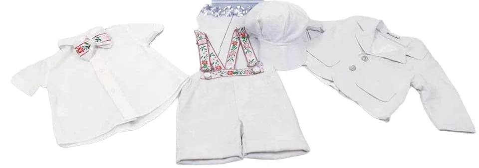 Taufanzug Gr. 56 62 Anzug Baby Taufe Set Jacke Hemd Hose Fliege Hosenträger Hut 0-3 Monate